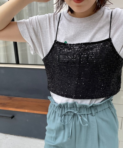 LOWRYS FARM（ローリーズファーム）の「スパンコールキャミソール　 962765（キャミソール・レディース・ブラック/ネイビー・FREE）」の15枚目の写真