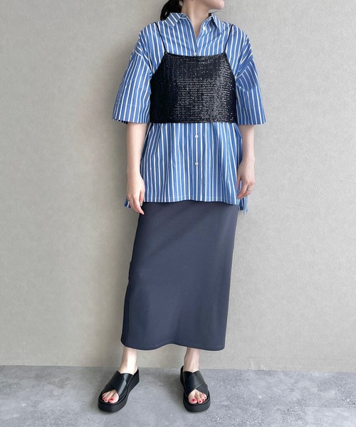 LOWRYS FARM（ローリーズファーム）の「スパンコールキャミソール　 962765（キャミソール・レディース・ブラック/ネイビー・FREE）」の14枚目の写真