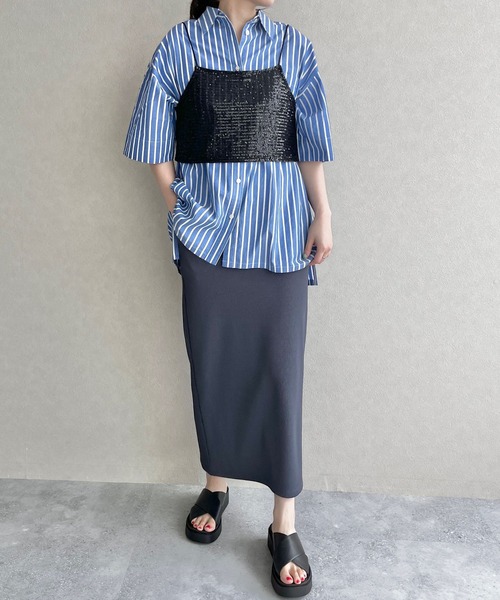 LOWRYS FARM（ローリーズファーム）の「スパンコールキャミソール　 962765（キャミソール・レディース・ブラック/ネイビー・FREE）」の12枚目の写真