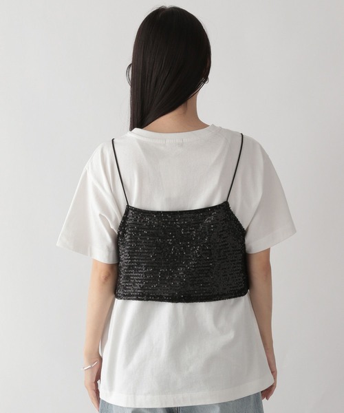 LOWRYS FARM（ローリーズファーム）の「スパンコールキャミソール　 962765（キャミソール・レディース・ブラック/ネイビー・FREE）」の8枚目の写真