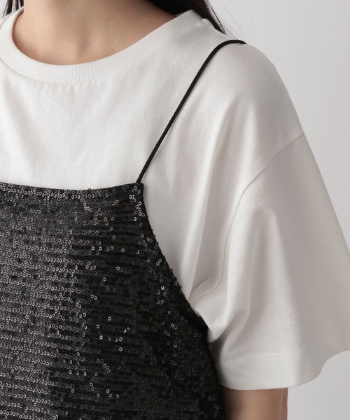 LOWRYS FARM（ローリーズファーム）の「スパンコールキャミソール　 962765（キャミソール・レディース・ブラック/ネイビー・FREE）」の6枚目の写真