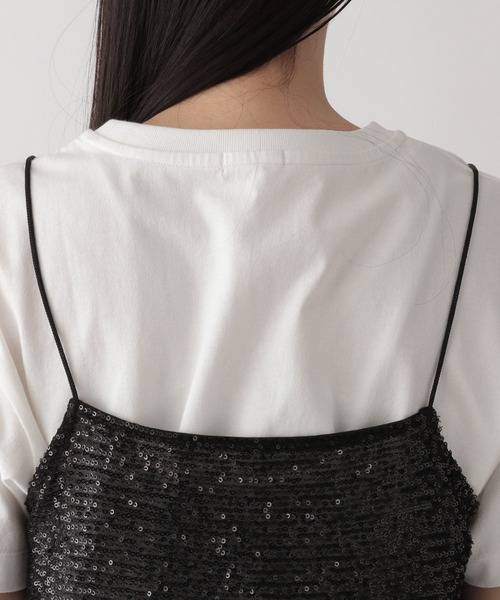 LOWRYS FARM（ローリーズファーム）の「スパンコールキャミソール　 962765（キャミソール・レディース・ブラック/ネイビー・FREE）」の4枚目の写真