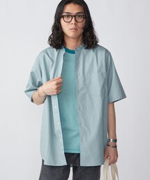 SHIPS: スーピマコットン ブロード リラックス バンドカラーシャツ S/S