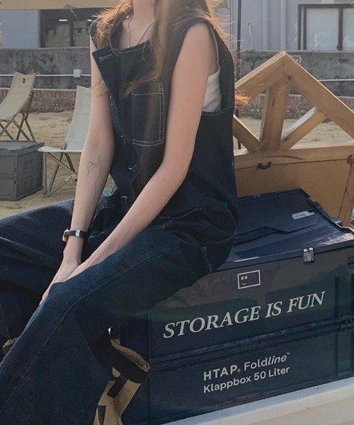 SHEENA（シーナ）の「ワイドデニムオーバーオール（サロペット/オーバーオール・レディース・ダークブルー・S）」の5枚目の写真