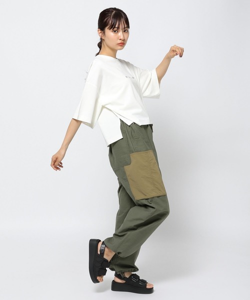 NUMERALS（ヌメラルズ）の「【Girls in NUMERALS】ロゴTシャツ（Tシャツ/カットソー・レディース・パープル/ブラック/ホワイト/ライトグリーン・70/55）」の7枚目の写真