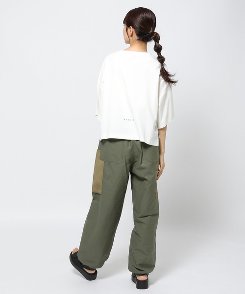 NUMERALS（ヌメラルズ）の「【Girls in NUMERALS】ロゴTシャツ（Tシャツ/カットソー・レディース・パープル/ブラック/ホワイト/ライトグリーン・70/55）」の8枚目の写真