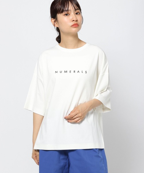NUMERALS（ヌメラルズ）の「【Girls in NUMERALS】ロゴTシャツ（Tシャツ/カットソー・レディース・パープル/ブラック/ホワイト/ライトグリーン・70/55）」の21枚目の写真