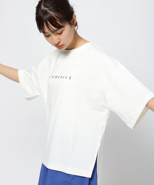 NUMERALS（ヌメラルズ）の「【Girls in NUMERALS】ロゴTシャツ（Tシャツ/カットソー・レディース・パープル/ブラック/ホワイト/ライトグリーン・70/55）」の22枚目の写真