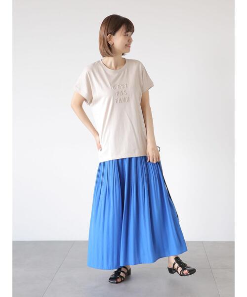 Lugnoncure（ルノンキュール）の「エンボスロゴTシャツ（Tシャツ/カットソー・レディース・グレー/オフホワイト/チャコールグレー・F）」の8枚目の写真