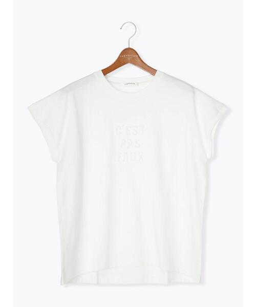 Lugnoncure（ルノンキュール）の「エンボスロゴTシャツ（Tシャツ/カットソー・レディース・グレー/オフホワイト/チャコールグレー・F）」の15枚目の写真