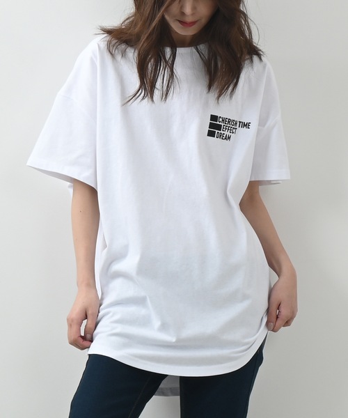 Felt-Maglietta(フェルトマリエッタ)の「フロントバックロゴプリントTシャツ(Tシャツ/カットソー・レディース・ホワイト/チャコールグレー/ブラック/ターコイズブルー・FREE)」の1枚目の写真