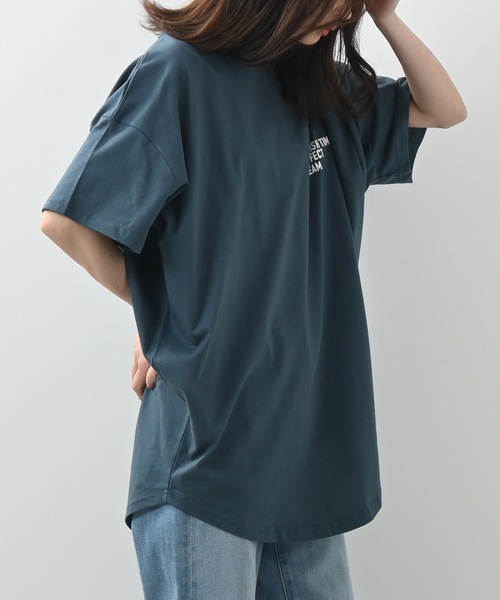 Felt-Maglietta(フェルトマリエッタ)の「フロントバックロゴプリントTシャツ(Tシャツ/カットソー・レディース・ホワイト/チャコールグレー/ブラック/ターコイズブルー・FREE)」の14枚目の写真