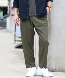 MRU/エムアールユー 接触冷感 ストレッチ セミワイドテーパード アンクルパンツ クロップド 9分丈