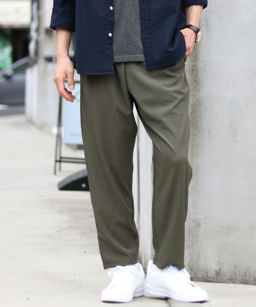MARUKAWA（マルカワ）の「MRU/エムアールユー 接触冷感 ストレッチ セミワイドテーパード アンクルパンツ クロップド 9分丈（その他パンツ・メンズ・ブラック/カーキ/チャコール/ネイビー・M/L/LL/3L/4L/5L）」の4枚目の写真