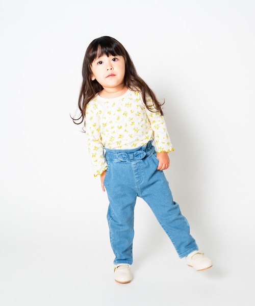 Moujonjon（ムージョンジョン）の「ウエストフリルデニムテーパードパンツ（デニムパンツ・キッズ・ブルー・100/110/120/130/90/140）」の20枚目の写真