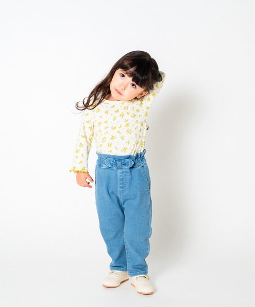 Moujonjon（ムージョンジョン）の「ウエストフリルデニムテーパードパンツ（デニムパンツ・キッズ・ブルー・100/110/120/130/90/140）」の18枚目の写真