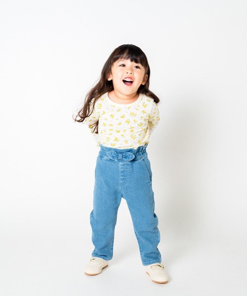 Moujonjon（ムージョンジョン）の「ウエストフリルデニムテーパードパンツ（デニムパンツ・キッズ・ブルー・100/110/120/130/90/140）」の19枚目の写真