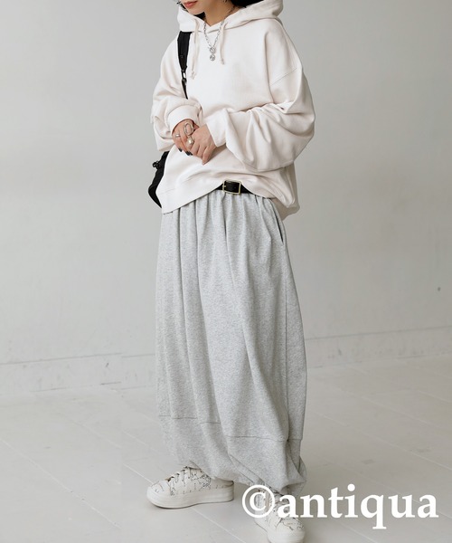antiqua（アンティカ）の「綿100%裏毛バルーンスカート（スカート・レディース・杢グレー/ブラック・FREE）」の13枚目の写真