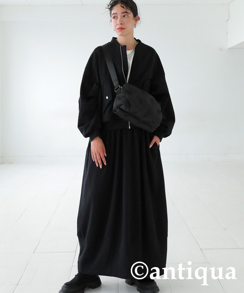 antiqua（アンティカ）の「綿100%裏毛バルーンスカート（スカート・レディース・杢グレー/ブラック・FREE）」の4枚目の写真