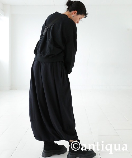 antiqua（アンティカ）の「綿100%裏毛バルーンスカート（スカート・レディース・杢グレー/ブラック・FREE）」の5枚目の写真