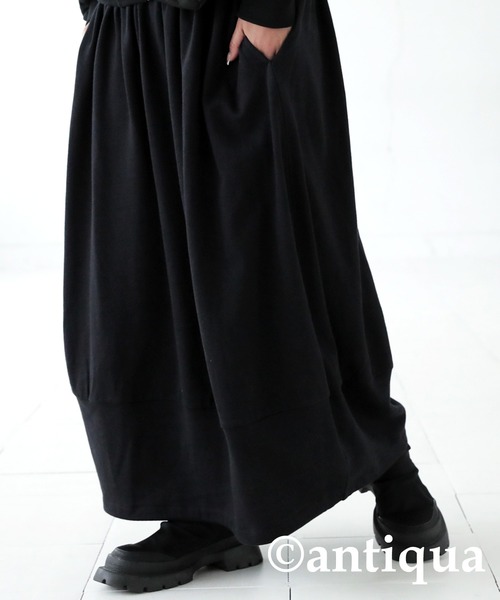 antiqua（アンティカ）の「綿100%裏毛バルーンスカート（スカート・レディース・杢グレー/ブラック・FREE）」の6枚目の写真