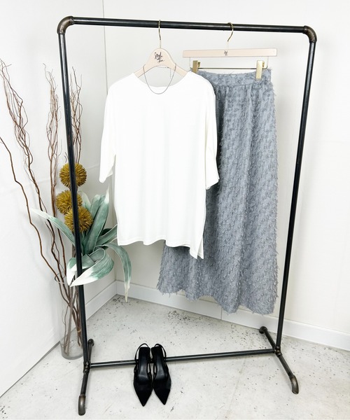 Meli rich（メリーリッチ）の「【接触冷感】前後2WAYスリーブタック5分袖プルオーバー（Tシャツ/カットソー・レディース・オフホワイト・FREE）」の17枚目の写真