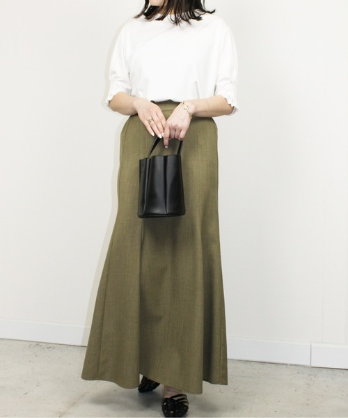 Meli rich（メリーリッチ）の「【接触冷感】前後2WAYスリーブタック5分袖プルオーバー（Tシャツ/カットソー・レディース・オフホワイト・FREE）」の6枚目の写真