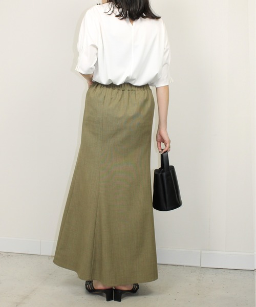 Meli rich（メリーリッチ）の「【接触冷感】前後2WAYスリーブタック5分袖プルオーバー（Tシャツ/カットソー・レディース・オフホワイト・FREE）」の8枚目の写真