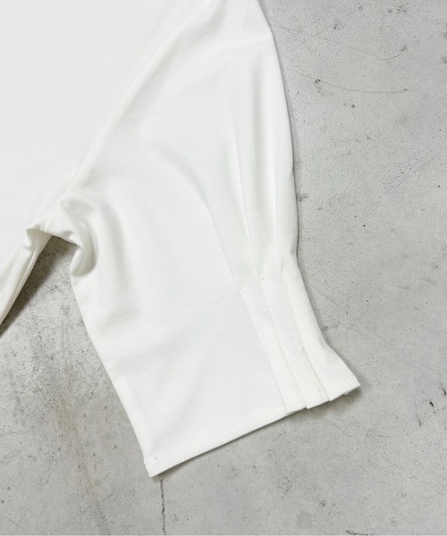 Meli rich（メリーリッチ）の「【接触冷感】前後2WAYスリーブタック5分袖プルオーバー（Tシャツ/カットソー・レディース・オフホワイト・FREE）」の12枚目の写真