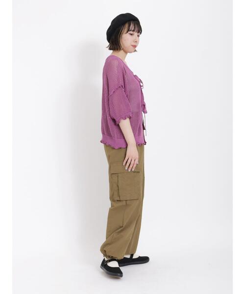 Samansa Mos2（サマンサ モスモス）の「ナイロン裾ドロストカーゴパンツ（カーゴパンツ・レディース・カーキ/ベージュ/チャコールグレー・F）」の6枚目の写真