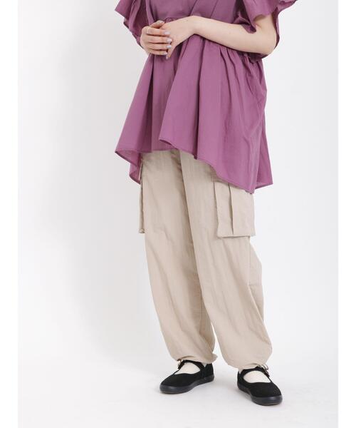 Samansa Mos2（サマンサ モスモス）の「ナイロン裾ドロストカーゴパンツ（カーゴパンツ・レディース・カーキ/ベージュ/チャコールグレー・F）」の10枚目の写真