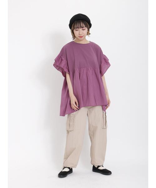 Samansa Mos2（サマンサ モスモス）の「ナイロン裾ドロストカーゴパンツ（カーゴパンツ・レディース・カーキ/ベージュ/チャコールグレー・F）」の12枚目の写真