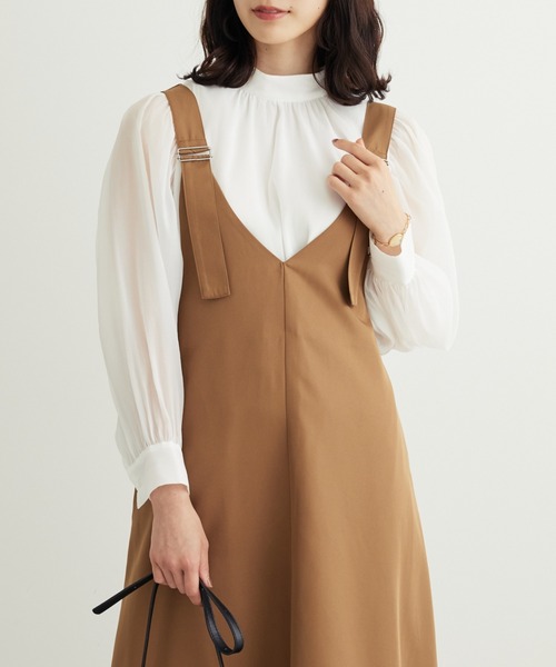 ELENCARE DUE(エレンカーレデュエ)の「・ELENCARE DUE バックリボンブラウス(シャツ/ブラウス・レディース・ブラック/ライトグレー/モカ/オフホワイト・FREE)」の2枚目の写真