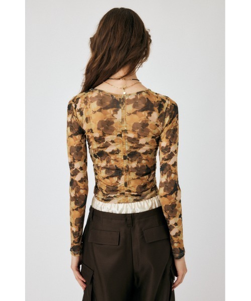 MOUSSY(マウジー)の「FLORAL SHEER ロングスリーブTシャツ(Tシャツ/カットソー・レディース・ブラウン/マルチ・FREE)」の14枚目の写真