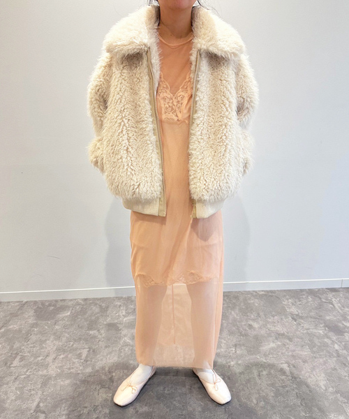 【週末限定お値下げ】EDIT. FOR LULU フェイクラムファージップコート EDIT. FOR LULU（エディットフォールル）の「フェイクラムファージップ