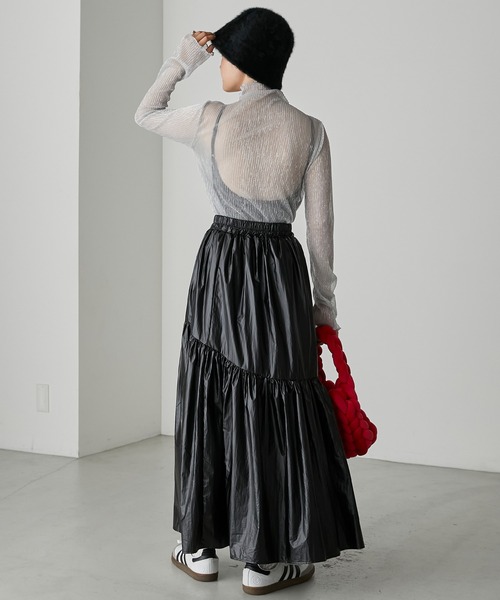 forksy.】ラメプリーツシアーハイネックプルオーバー forksy.│MONO