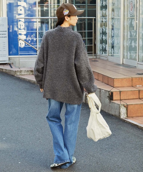retock's】ループヤーン ビッグシルエットモックネックニット MONO