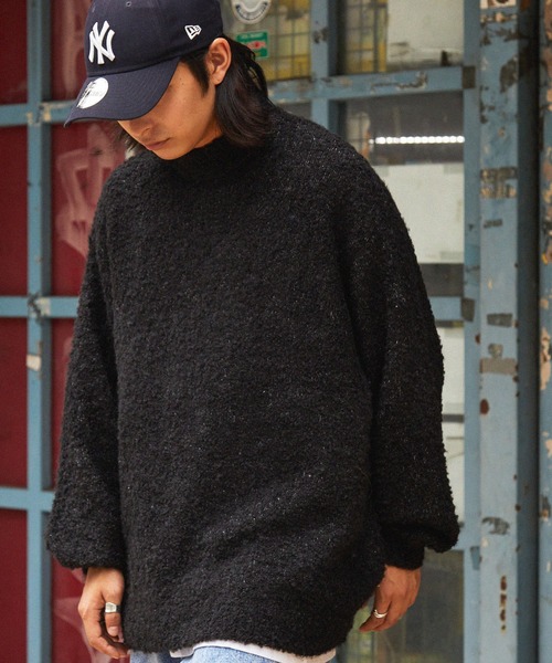 retock's】ループヤーン ビッグシルエットモックネックニット（ニット