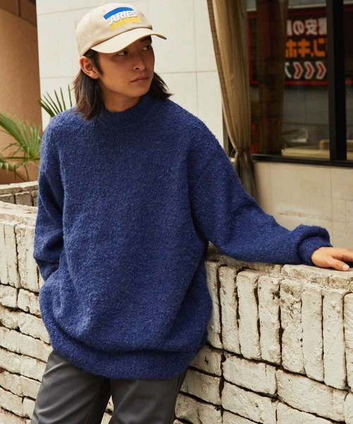MONO-MART(モノマート)の「【retock's】ループヤーン ビッグシルエットモックネックニット(ニット/セーター・レディース・ブラック/アイボリー/グレイッシュベージュ/オリーブ/ワイン/ブルー/ブラウン/チャコール/ネイビー・M/L)」の20枚目の写真