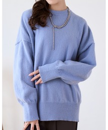 【ふんわりシルエットがかわいい】オーバーサイズ チュニックニット