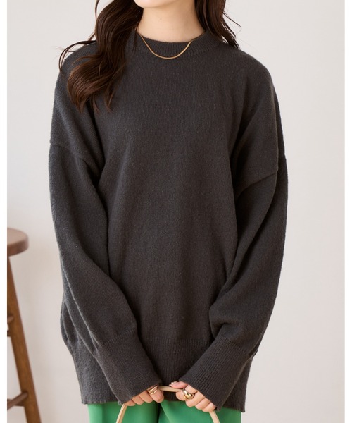 Ada.（エイダ）の「【ふんわりシルエットがかわいい】オーバーサイズ　チュニックニット（ニット/セーター・レディース・ライトブルー/アイボリー/ピンク/チャコール・FREE）」の19枚目の写真