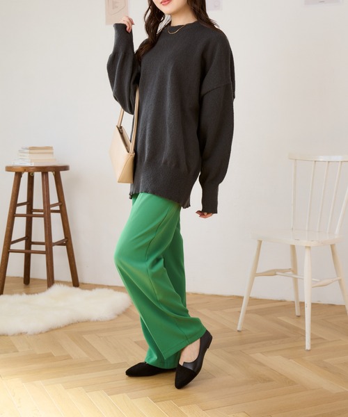 Ada.（エイダ）の「【ふんわりシルエットがかわいい】オーバーサイズ　チュニックニット（ニット/セーター・レディース・ライトブルー/アイボリー/ピンク/チャコール・FREE）」の21枚目の写真