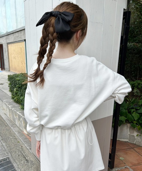 one after another NICE CLAUP（ワンアフターアナザーナイスクラップ）の「裾ドロスト/アソートショートスウェット（スウェット・レディース・ライトピンク/オフホワイト/オートミール・FREE）」の20枚目の写真