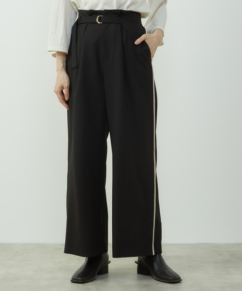 SOFFITTO(ソフィット)の「2WAYストレッチサイドラインセミワイドパンツ(その他パンツ・レディース・ベージュ/ブラック/トップグレー・M/S)」の2枚目の写真