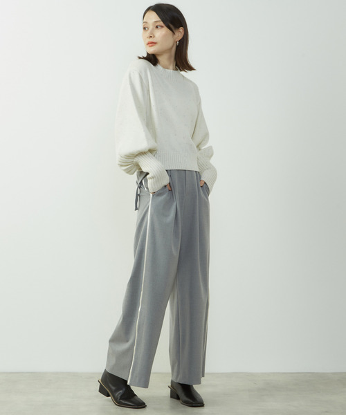 SOFFITTO(ソフィット)の「2WAYストレッチサイドラインセミワイドパンツ(その他パンツ・レディース・ベージュ/ブラック/トップグレー・M/S)」の5枚目の写真
