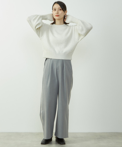 SOFFITTO(ソフィット)の「2WAYストレッチサイドラインセミワイドパンツ(その他パンツ・レディース・ベージュ/ブラック/トップグレー・M/S)」の12枚目の写真