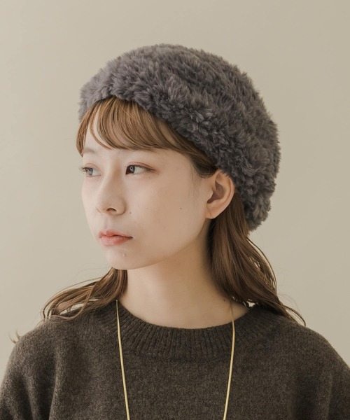 SMELLY（スメリー）の「ファーニットベレー（ハンチング/ベレー帽・レディース・ブラック/グレー・-）」の9枚目の写真