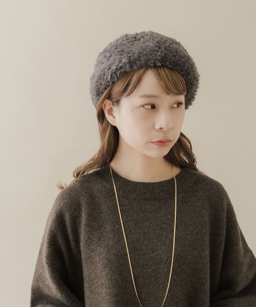 SMELLY（スメリー）の「ファーニットベレー（ハンチング/ベレー帽・レディース・ブラック/グレー・-）」の10枚目の写真