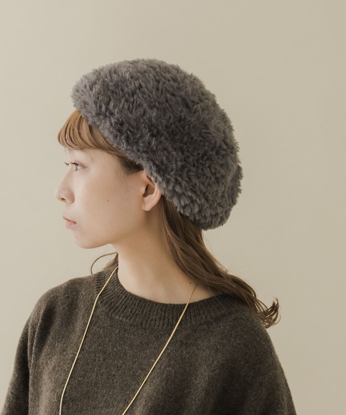 SMELLY（スメリー）の「ファーニットベレー（ハンチング/ベレー帽・レディース・ブラック/グレー・-）」の11枚目の写真