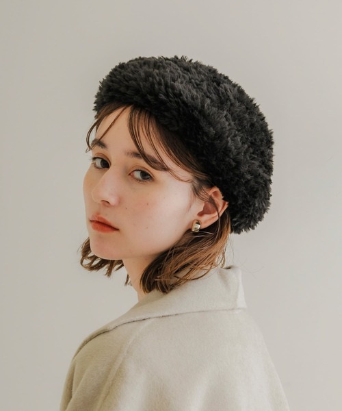 SMELLY（スメリー）の「ファーニットベレー（ハンチング/ベレー帽・レディース・ブラック/グレー・-）」の13枚目の写真